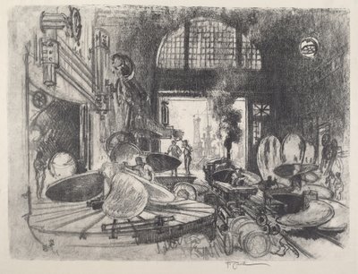 Výroba listů vrtule, 1917. od Joseph Pennell
