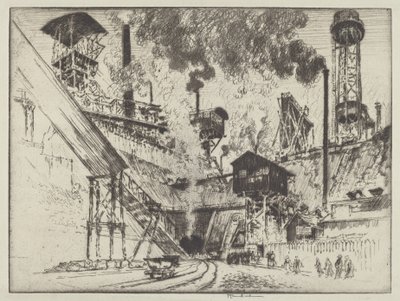 Ústí dolu, Ruhrort u Oberhausenu od Joseph Pennell