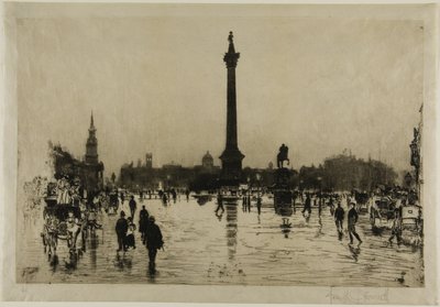 Nelsonův památník, Trafalgar Square, Londýn od Joseph Pennell
