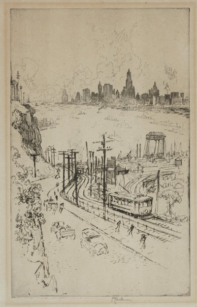 New York, z New Jersey od Joseph Pennell