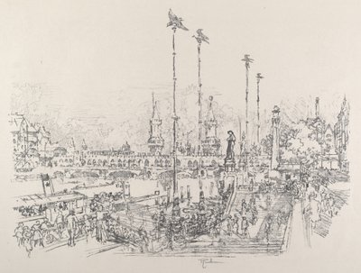 Oberbaumský most, Berlín od Joseph Pennell