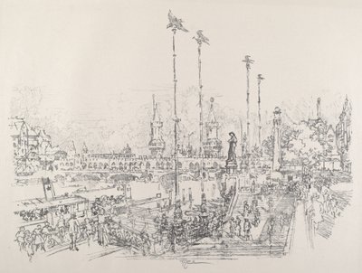 Oberbaum Bridge, Berlín, 1921. od Joseph Pennell
