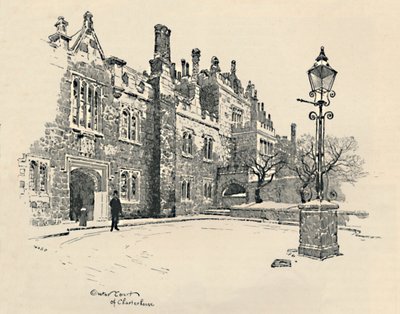 Old Charterhouse: The Masters Court, 1886 od Joseph Pennell