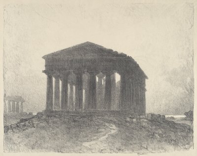 Paestum, večer od Joseph Pennell