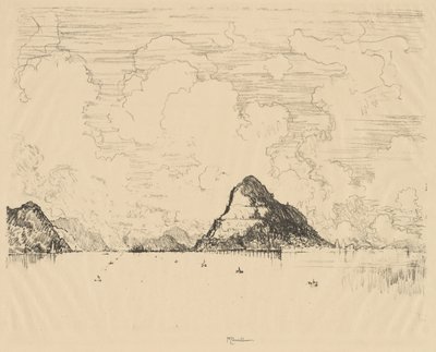 Panama: Vstup do kanálu z Pacifiku, 1912. od Joseph Pennell