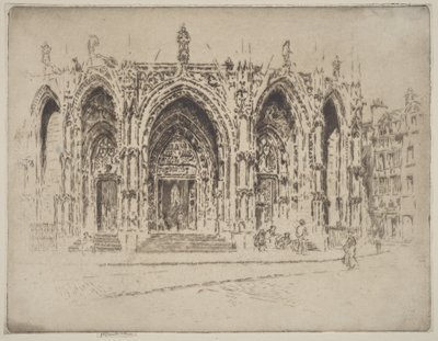 Předsíň kostela Saint-Maclou, Rouen od Joseph Pennell