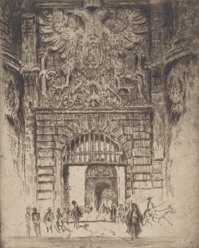 Visagarská brána, brána Madridu, Toledo, 1904. od Joseph Pennell