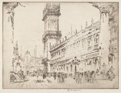 Přestavba Campanile, Benátky, č.II od Joseph Pennell