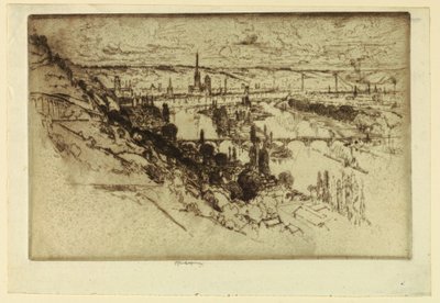 Rouen z Bon Secours od Joseph Pennell