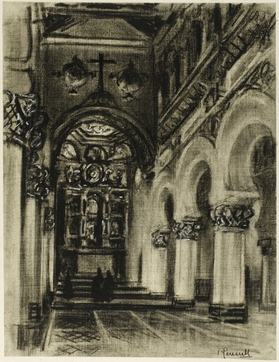 Santa Maria La Blanca, Toledo od Joseph Pennell