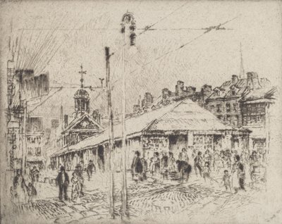 Second Street Market, Philadelphia, 1920. od Joseph Pennell