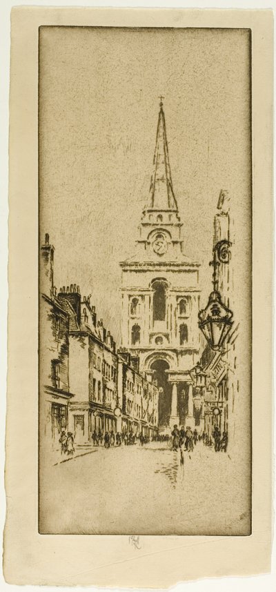 Kostel Spitalfields od Joseph Pennell