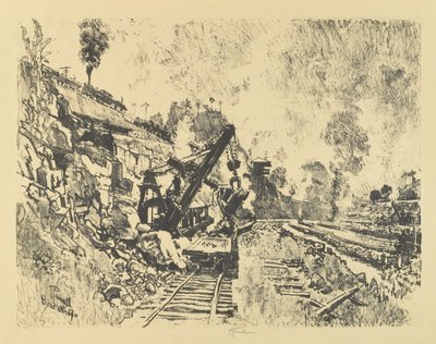 Parní lopata v řezu v Bas Obispo od Joseph Pennell