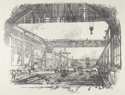 Steel Bars for Shells, 1916. od Joseph Pennell