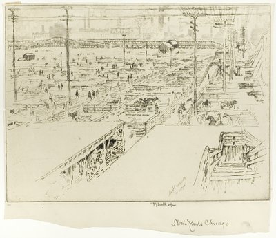 Stock Yards, Chicago od Joseph Pennell