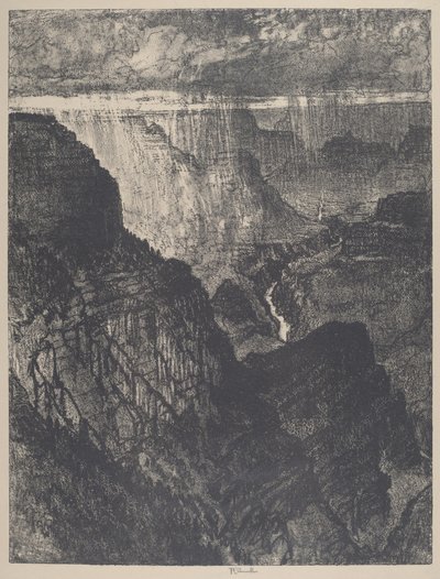 Bouře v Grand Canyonu od Joseph Pennell
