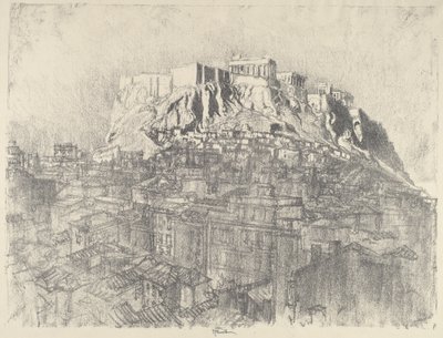 Východ slunce nad Akropolí, 1913. od Joseph Pennell