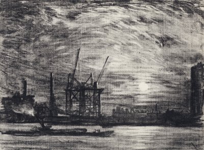 Západ slunce nad Waterloo od Joseph Pennell