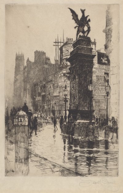 Temple Bar, 1885. od Joseph Pennell