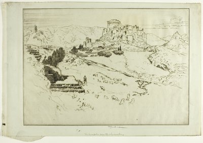 Akropole z observatoře od Joseph Pennell