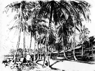 Americká čtvrť, deska I z Panamského průplavu, Joseph Pennell, 1912 (uhel na papíře) od Joseph Pennell