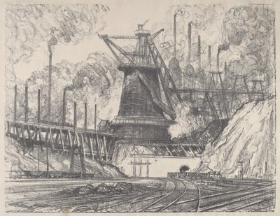 Velký mlýn, Gary, Indiana, 1915. od Joseph Pennell