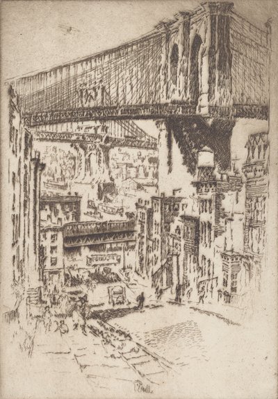 The Bridges, z Brooklynu, 1921. od Joseph Pennell