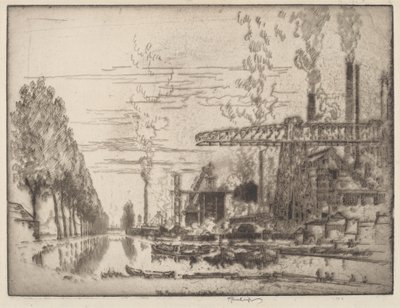 Bruselský kanál, moderní Hobbema od Joseph Pennell
