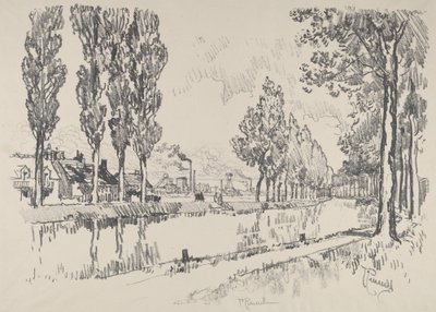 Kanál v Blanzy, Francie, 1911. od Joseph Pennell