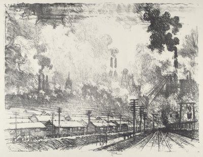 Uhelný důl, 1916. od Joseph Pennell