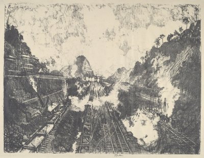 The Cut, Pohled směrem k Ancon Hill od Joseph Pennell