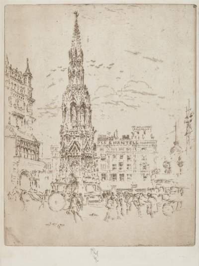 Elinor Cross, před nádražím Charing Cross od Joseph Pennell