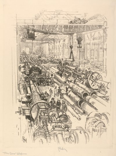 The English War Series: W. 441. The Gun Shop od Joseph Pennell