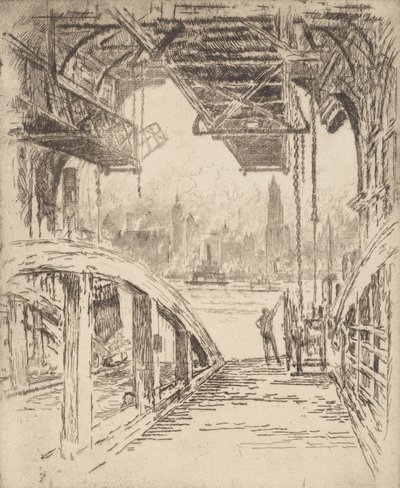 The Ferry House, 1919. od Joseph Pennell
