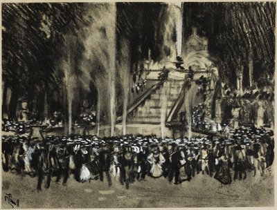 Fontány hrající v La Granja od Joseph Pennell