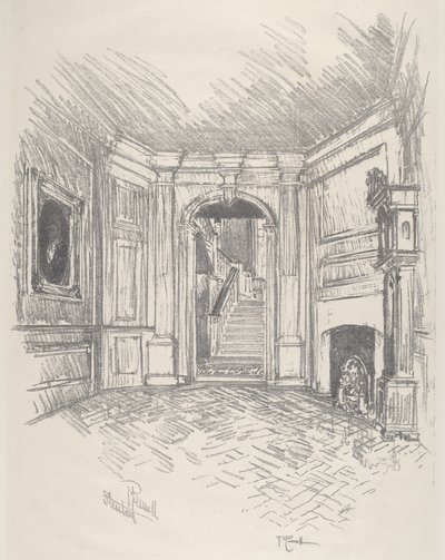 The Hall, Stenton, 1912. od Joseph Pennell