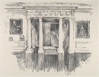 Sál v Cliveden od Joseph Pennell