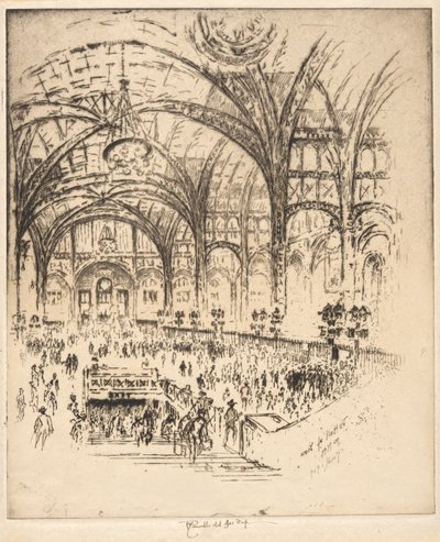 The Hall of Iron, Pennsylvania Station, New York od Joseph Pennell