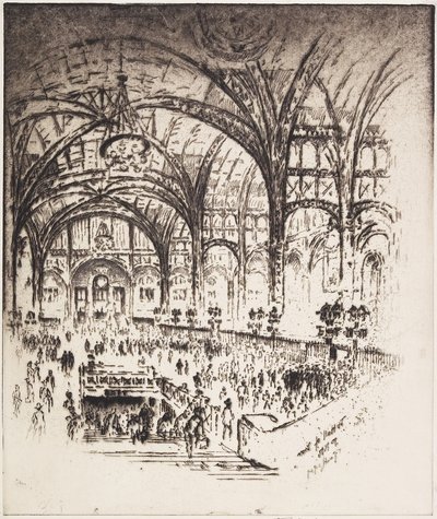 The Hall of Iron, Pennsylvania Station, New York, 1919 od Joseph Pennell