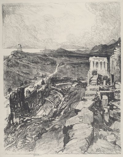 Odeon, Atény od Joseph Pennell