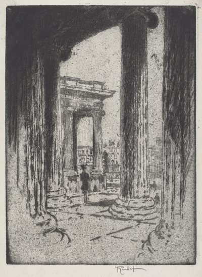 Portico, Britské muzeum od Joseph Pennell