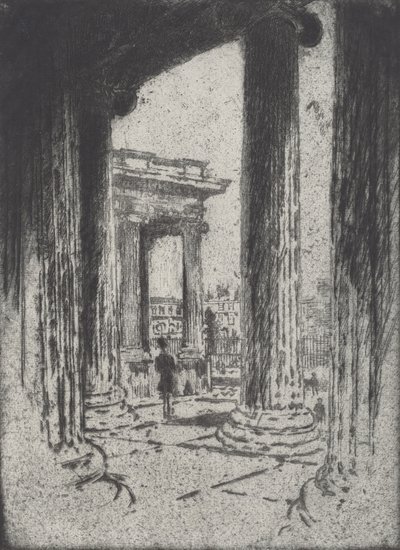 Portico, Britské muzeum, 1905. od Joseph Pennell