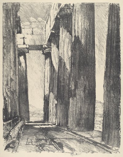Portico of the Parthenon, 1913. od Joseph Pennell