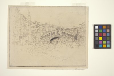 Rialto, Benátky (lept a suchá jehla) od Joseph Pennell