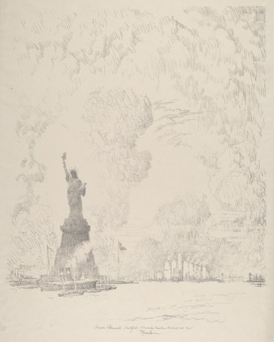 Socha, New York Bay od Joseph Pennell