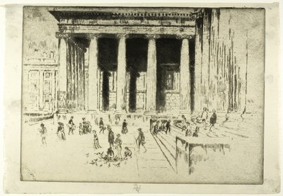 The Steps, Britské muzeum od Joseph Pennell