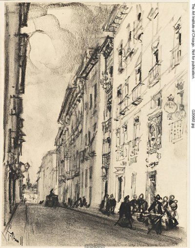 Ulice Cervantes a Lope de Vega, Madrid od Joseph Pennell