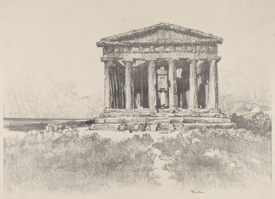 The Temple by the Sea, Temple of Concord, Girgenti, 1913. od Joseph Pennell