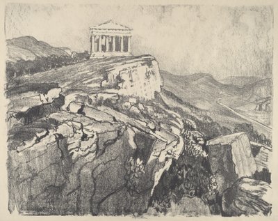Chrám Svornosti na zdi, Girgenti, 1913. od Joseph Pennell
