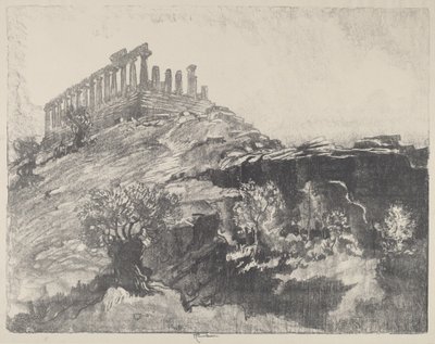 Chrám Svornosti na zdi, Girgenti, 1913. od Joseph Pennell